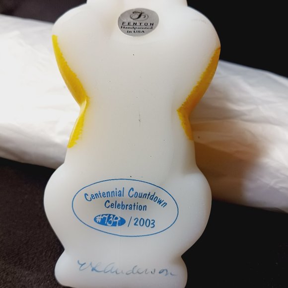 2003 Fenton Glass Centennial Countdown Hand Painted Clown Bear Signed Anderson - Picture 6 of 6